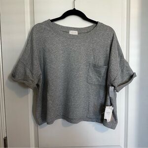 GAP Gray Cropped Pocket Sweatshirt - Women's Casual Top